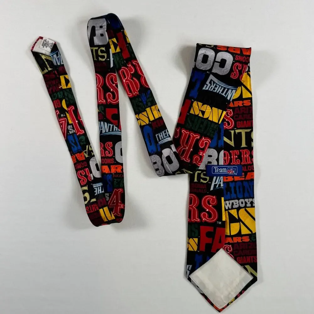 Team NFL Football Necktie Black Made in USA Tie Dallas Cowboys Kansas City Chief